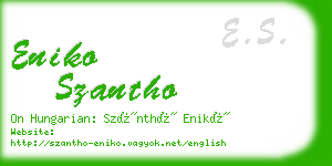 eniko szantho business card